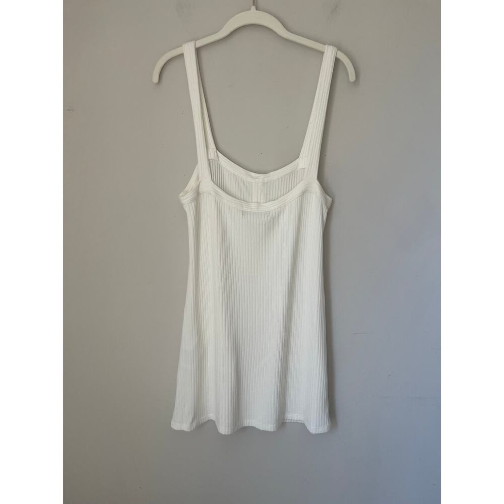 Reformation Kenny Mini Dress Cream Women's sz. L w/Front Pockets - Picture 3 of 6